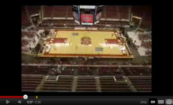 baskeball court into ice rink